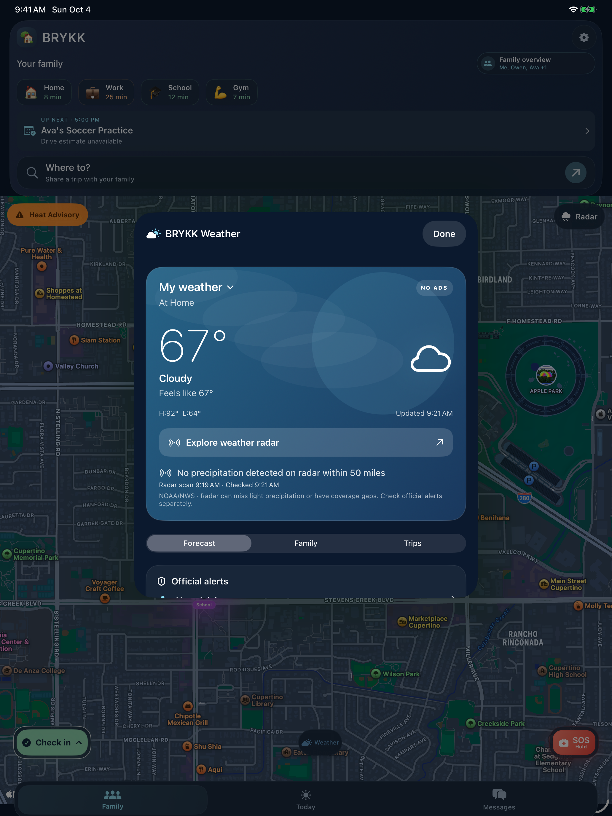 Weather on iPad on iPad